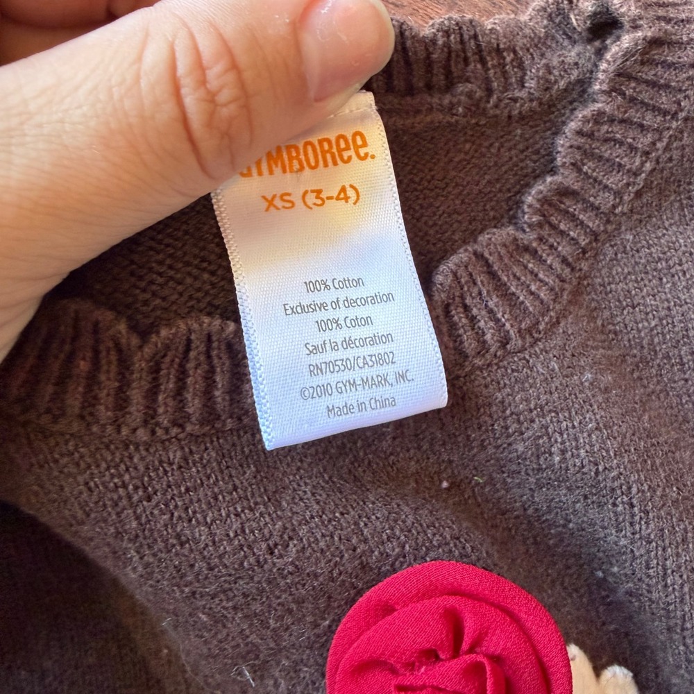Gymboree Brown Cupcake Sweater Girls Kids Holiday Special Occasion XS 3-4‎ - Picture 3 of 4